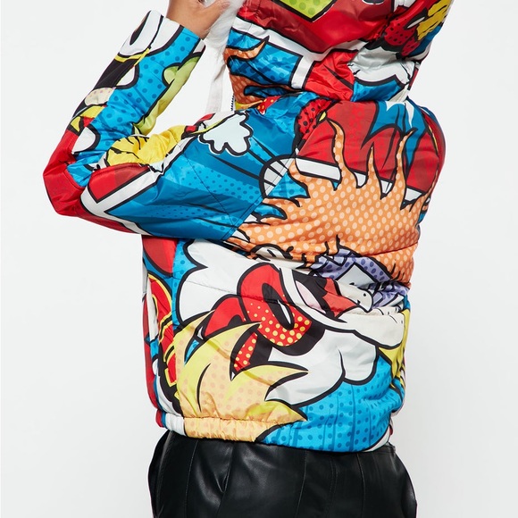 New Authentic Members Only Nickelodeon Pop Art Character Puffer Jacket (Unisex) - Picture 5 of 14